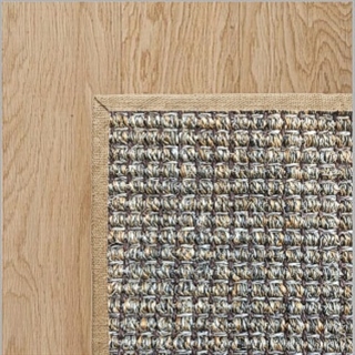 Heavy Ribbed Slate Sisal with Hessian Border 3.4(L) x 2.3(W)
